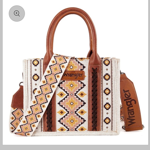 NWT Wrangler Southwestern Dual Sided Print Small Canvas Tote/Crossbody - Picture 9 of 9